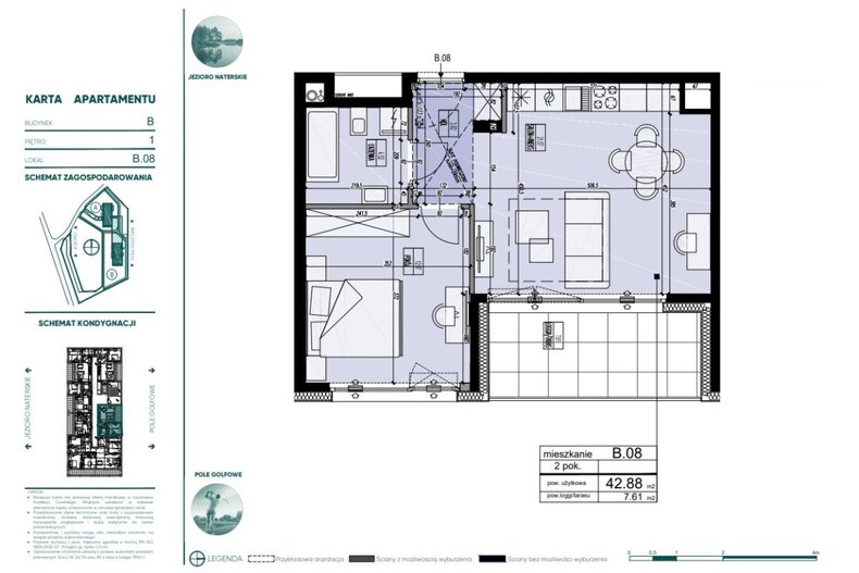 Apartament wakacyjny 42,88 m², piętro 1, oferta nr 602948