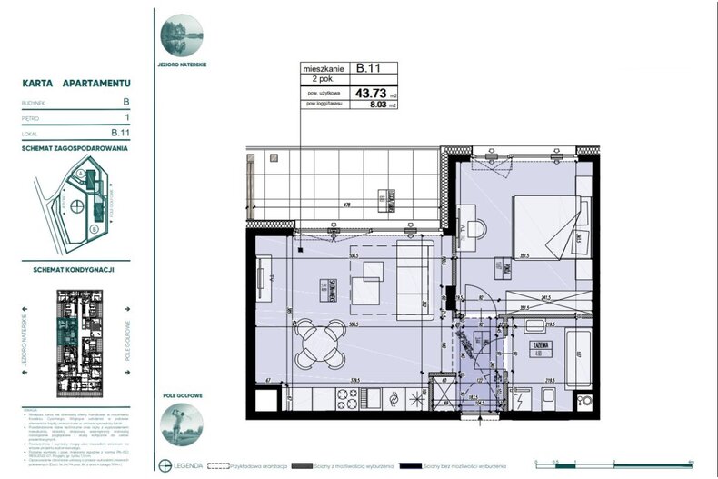 Apartament wakacyjny 43,73 m², piętro 1, oferta nr 521886