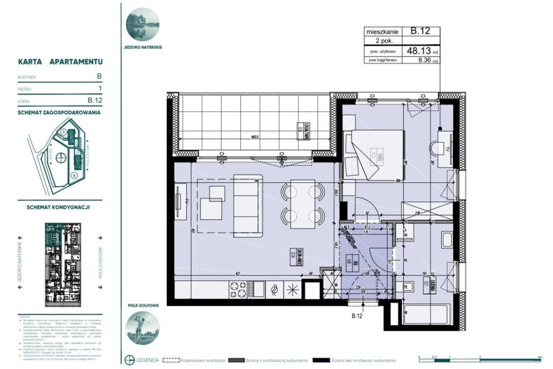 Apartament wakacyjny 48,13 m², piętro 1, oferta nr 812435