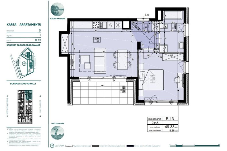 Apartament wakacyjny 49,33 m², piętro 1, oferta nr 719212