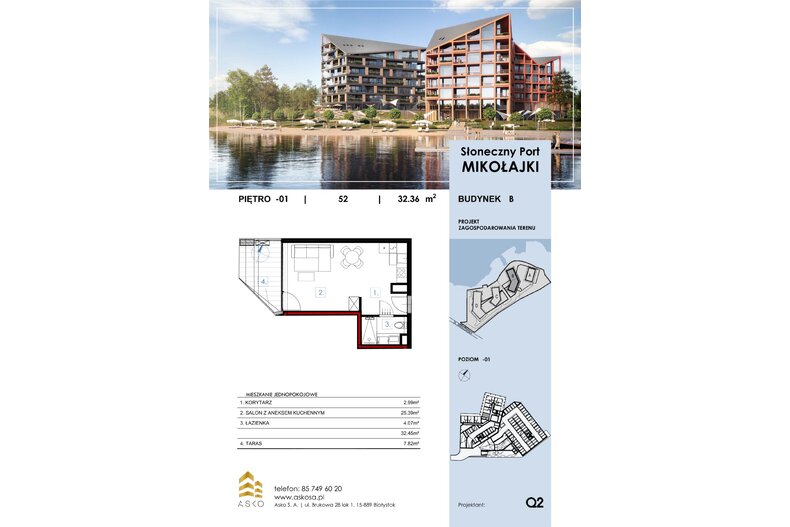 Apartament wakacyjny 32,45 m², piętro -1, oferta nr 52.M