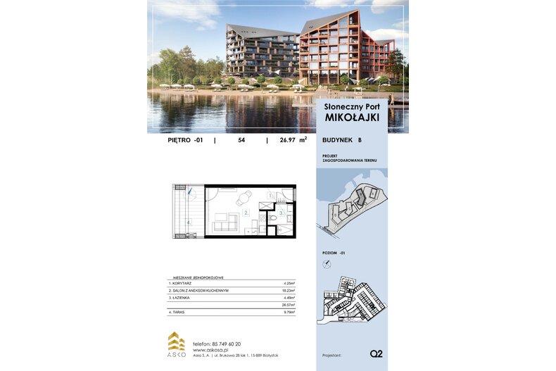 Apartament wakacyjny 26,97 m², piętro -1, oferta nr 54.M