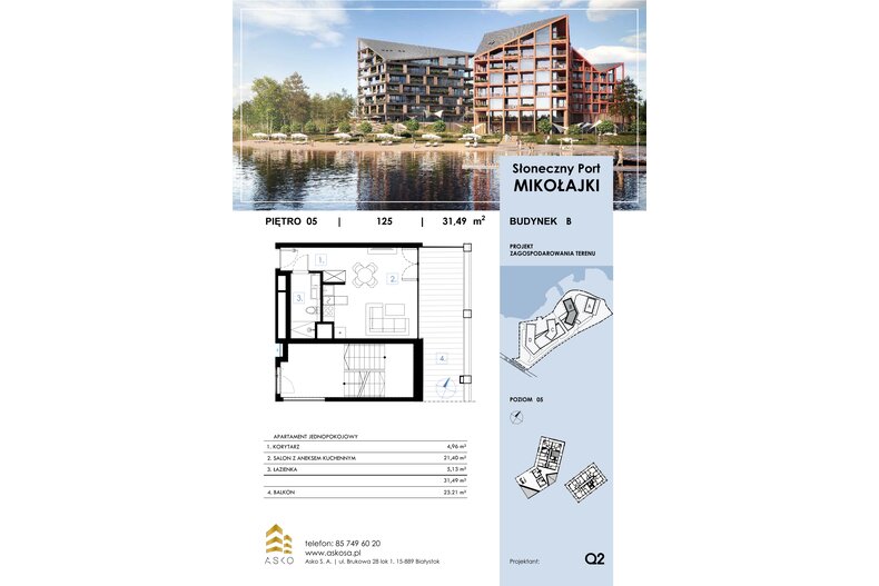 Apartament wakacyjny 31,49 m², piętro 5, oferta nr 125.LK