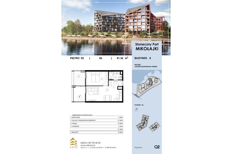 Apartament wakacyjny 41,36 m², piętro 2, oferta nr 86.M