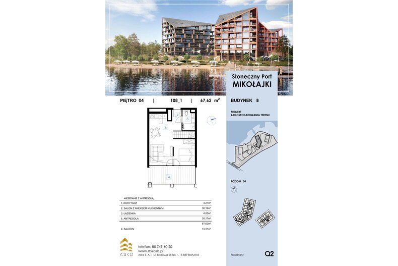 Apartament wakacyjny 67,62 m², piętro 4, oferta nr 108.M