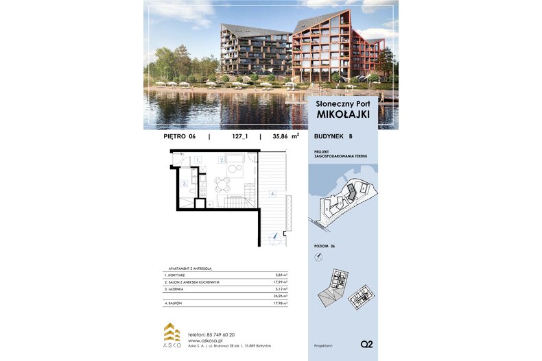 Apartament wakacyjny 36,07 m², piętro 6, oferta nr 127.LK