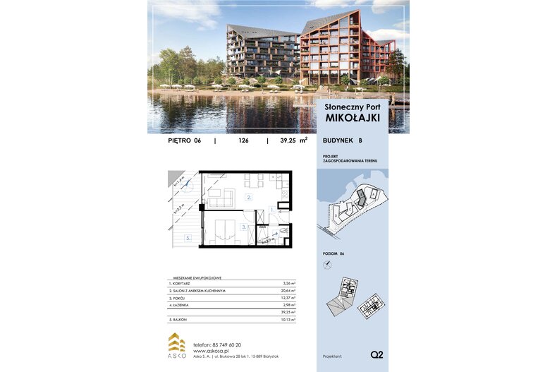 Apartament wakacyjny 39,25 m², piętro 6, oferta nr 126.LK