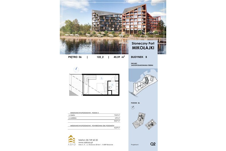 Apartament wakacyjny 45,59 m², piętro 5, oferta nr 122.M