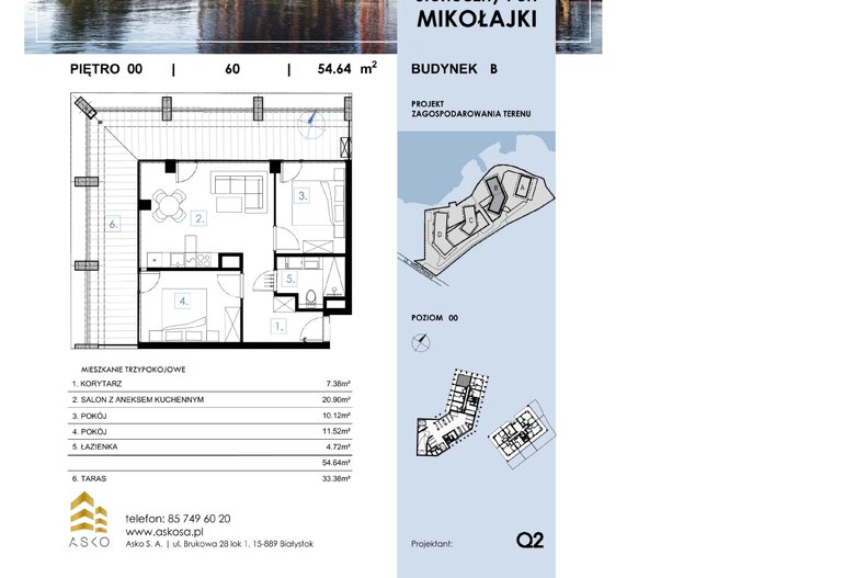 Apartament wakacyjny 54,65 m², parter, oferta nr 60.M