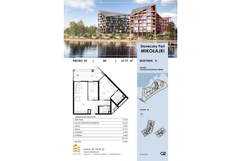 Apartament wakacyjny 67,77 m², piętro 2, oferta nr 84.M