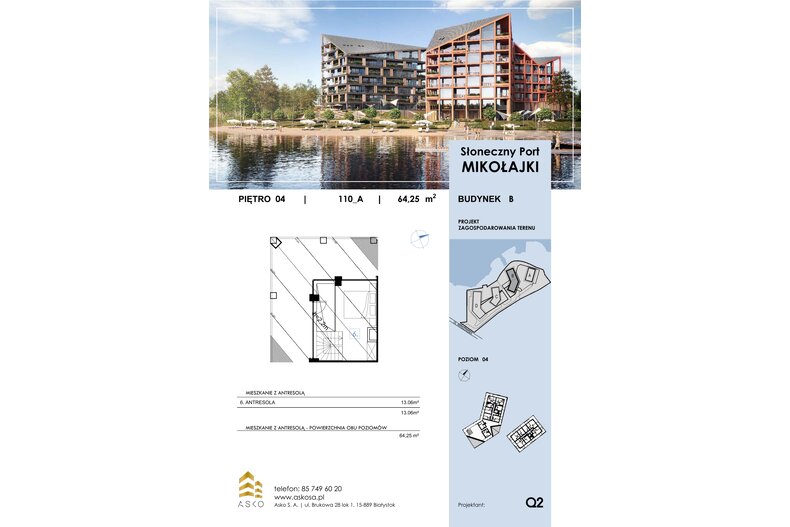 Apartament wakacyjny 64,25 m², piętro 4, oferta nr 110.M