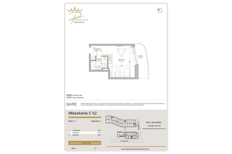 Apartament wakacyjny 25,18 m², piętro 1, oferta nr 1.C52