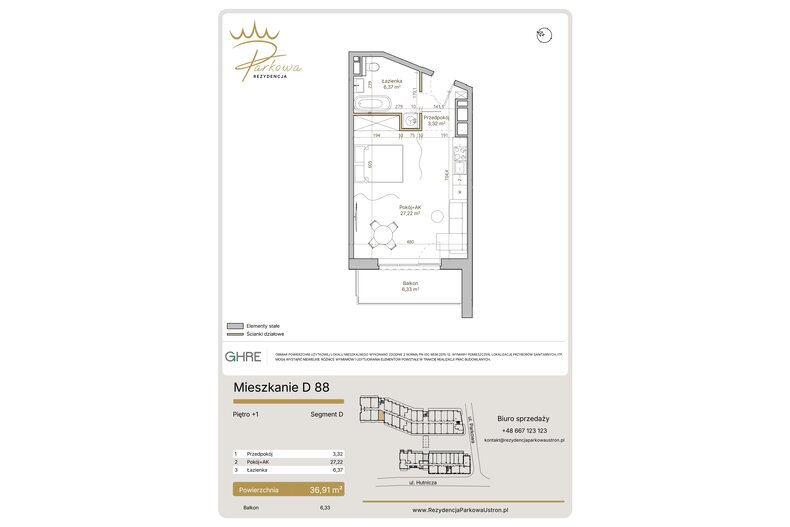 Apartament wakacyjny 36,91 m², piętro 1, oferta nr 1.D88