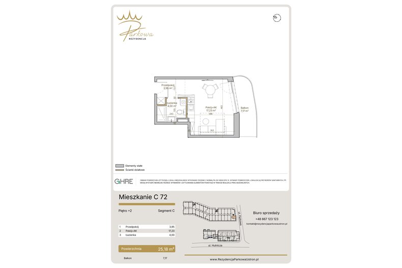 Apartament wakacyjny 25,18 m², piętro 2, oferta nr C72