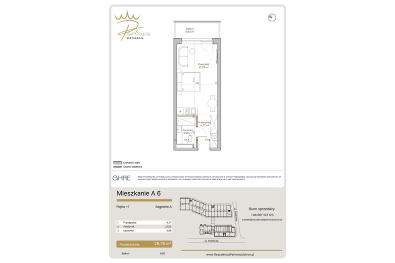 Apartament wakacyjny 29,78 m², piętro 1, oferta nr A6
