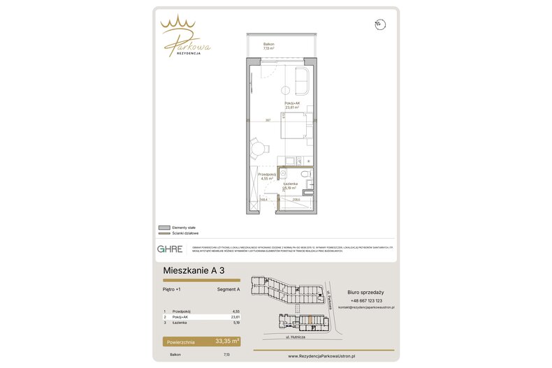 Apartament wakacyjny 33,35 m², piętro 1, oferta nr A3