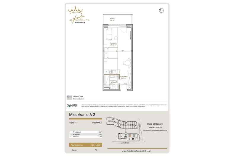 Apartament wakacyjny 33,34 m², piętro 1, oferta nr A2