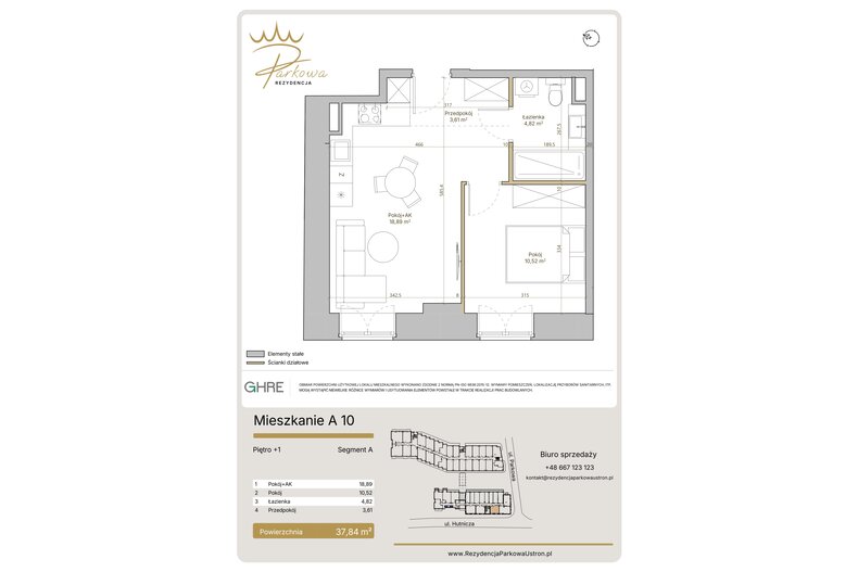 Apartament wakacyjny 37,84 m², piętro 1, oferta nr 1.A10