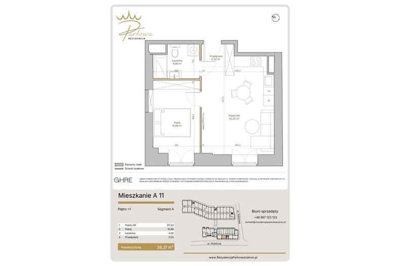 Apartament wakacyjny 38,31 m², piętro 1, oferta nr 1.A11