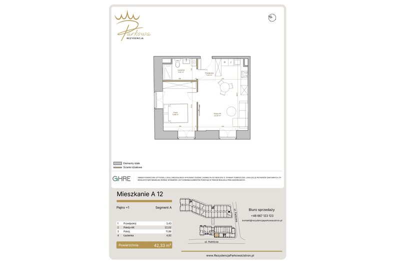 Apartament wakacyjny 42,33 m², piętro 1, oferta nr 1.A12