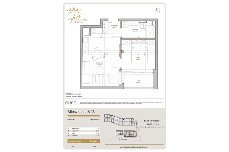 Apartament wakacyjny 36,76 m², piętro 2, oferta nr A18