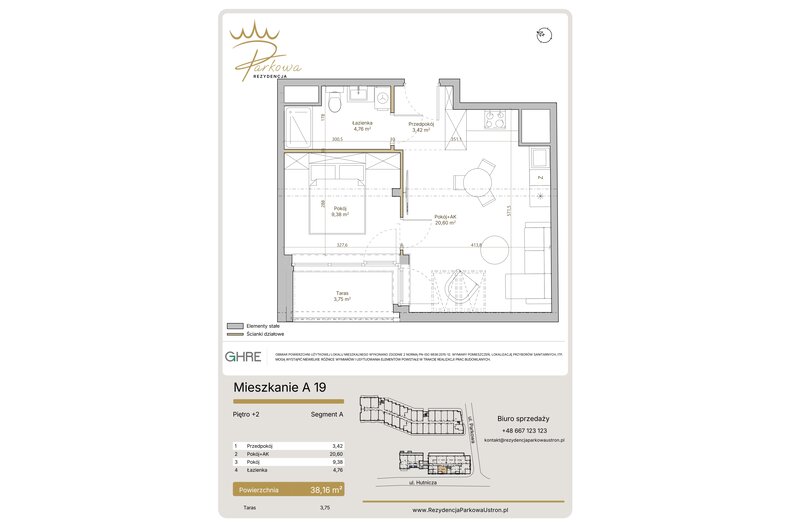 Apartament wakacyjny 38,16 m², piętro 2, oferta nr A19