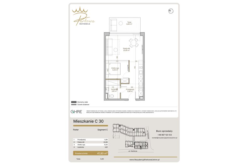 Apartament wakacyjny 41,80 m², parter, oferta nr 1.C30