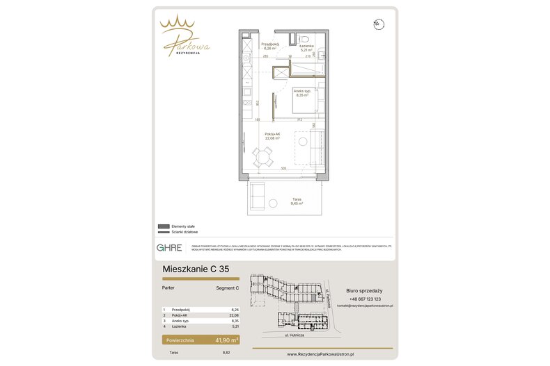 Apartament wakacyjny 41,90 m², parter, oferta nr 1.C35