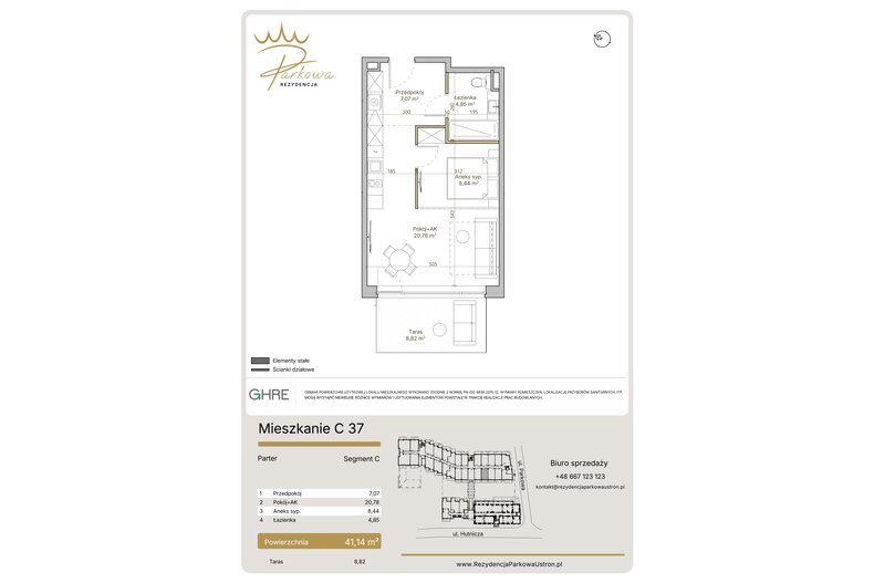 Apartament wakacyjny 41,14 m², parter, oferta nr 1.C37