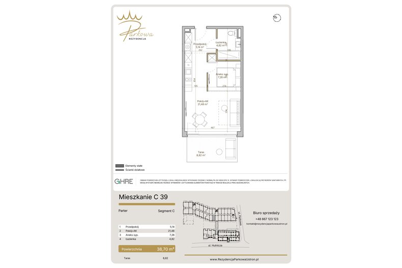 Apartament wakacyjny 38,70 m², parter, oferta nr 1.C39