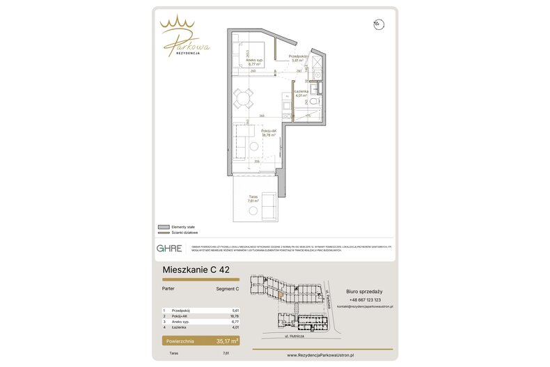 Apartament wakacyjny 35,17 m², parter, oferta nr 1.C42