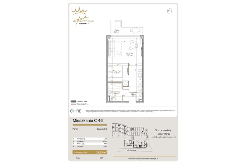 Apartament wakacyjny 38,95 m², parter, oferta nr 1.C46
