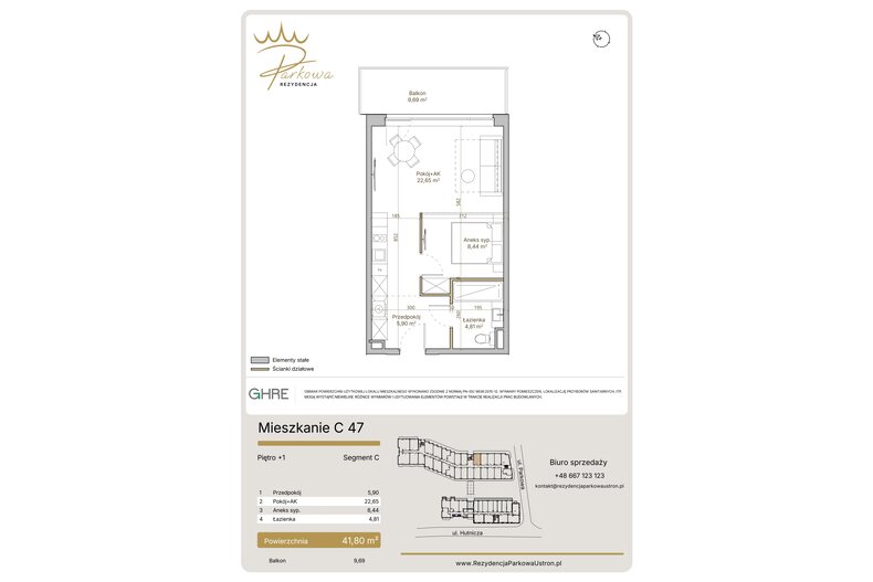 Apartament wakacyjny 41,80 m², piętro 1, oferta nr 1.C47