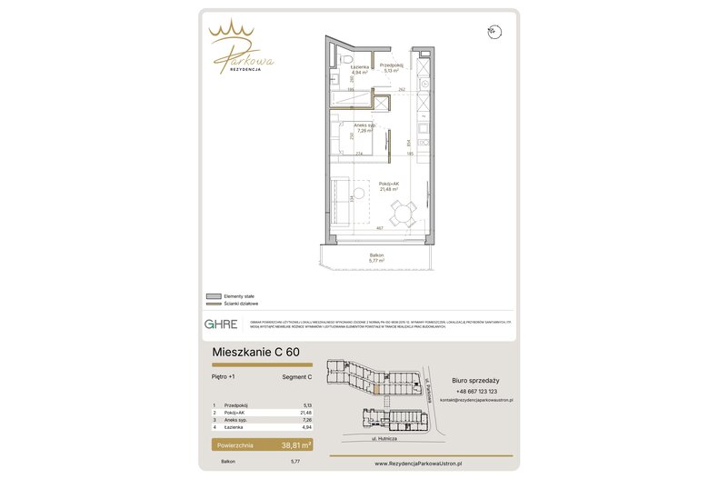 Apartament wakacyjny 38,81 m², piętro 1, oferta nr 1.C60