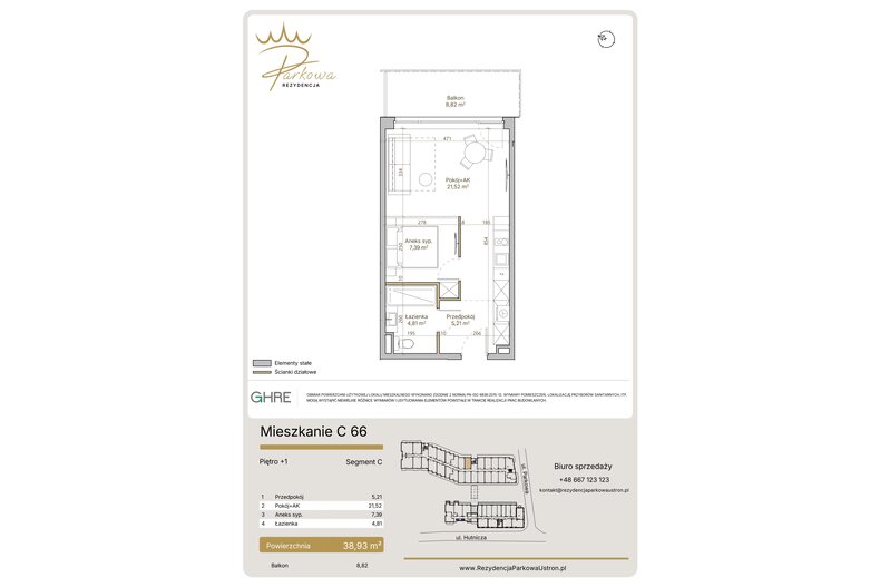 Apartament wakacyjny 38,93 m², piętro 1, oferta nr 1.C66