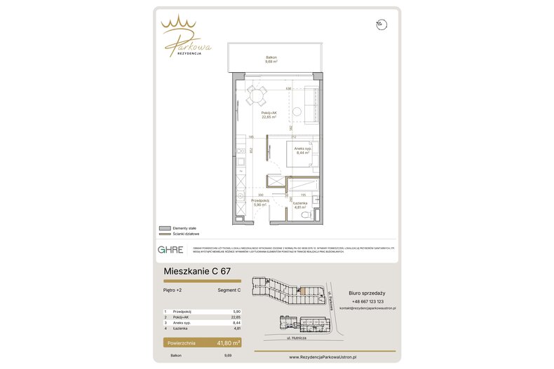 Apartament wakacyjny 41,80 m², piętro 2, oferta nr 1.C67
