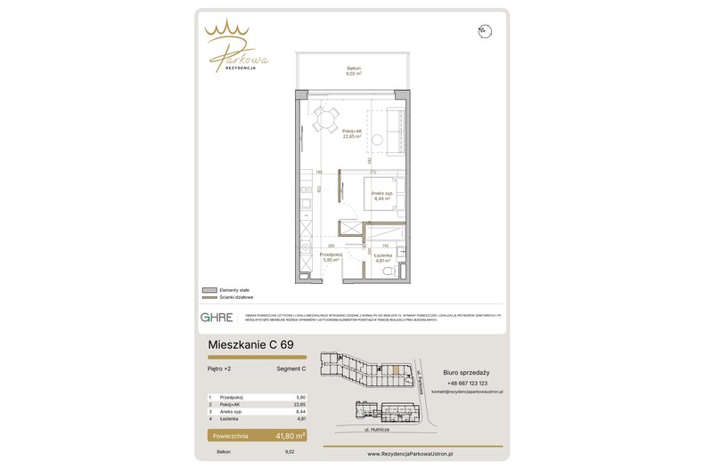 Apartament wakacyjny 41,80 m², piętro 2, oferta nr 1.C69