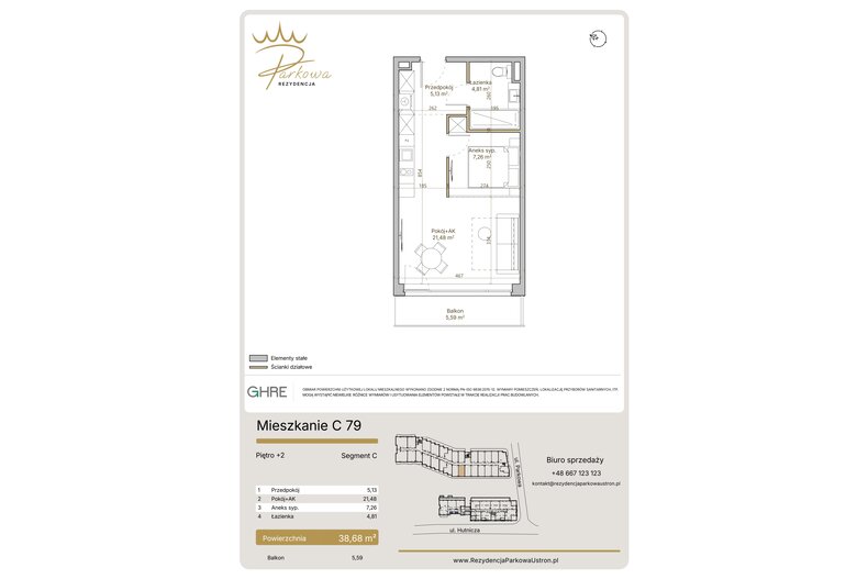 Apartament wakacyjny 38,68 m², piętro 2, oferta nr 1.C79