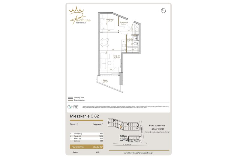 Apartament wakacyjny 35,15 m², piętro 2, oferta nr 1.C82