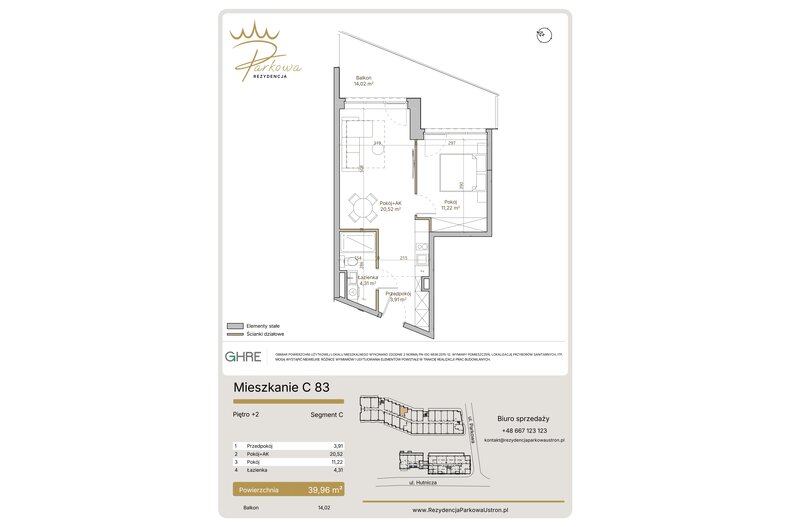 Apartament wakacyjny 39,96 m², piętro 2, oferta nr C83
