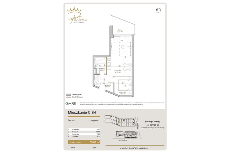 Apartament wakacyjny 35,63 m², piętro 2, oferta nr 1.C84