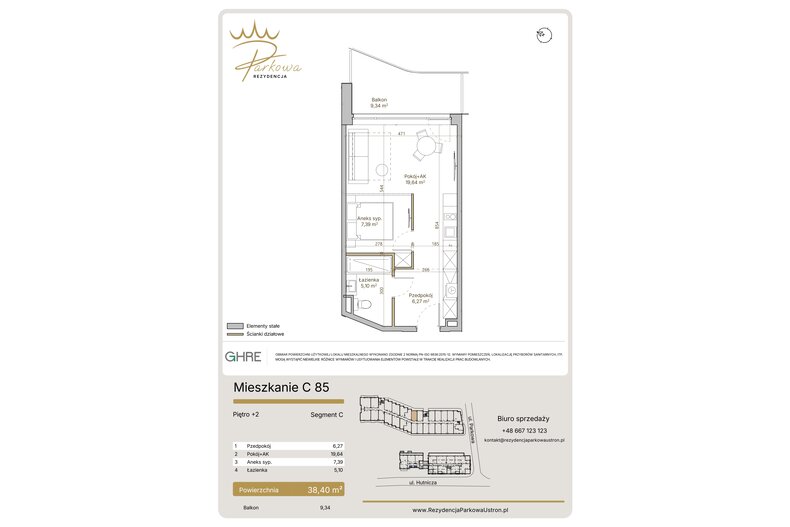 Apartament wakacyjny 38,40 m², piętro 2, oferta nr 1.C85