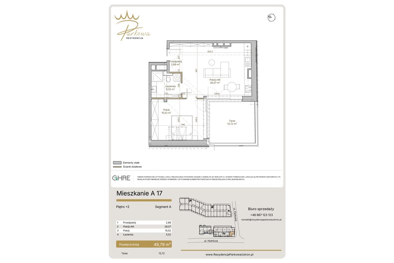 Apartament wakacyjny 49,79 m², piętro 2, oferta nr A17
