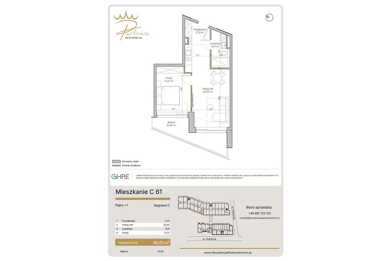 Apartament wakacyjny 40,01 m², piętro 1, oferta nr C61
