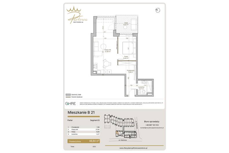 Apartament wakacyjny 48,84 m², parter, oferta nr B21