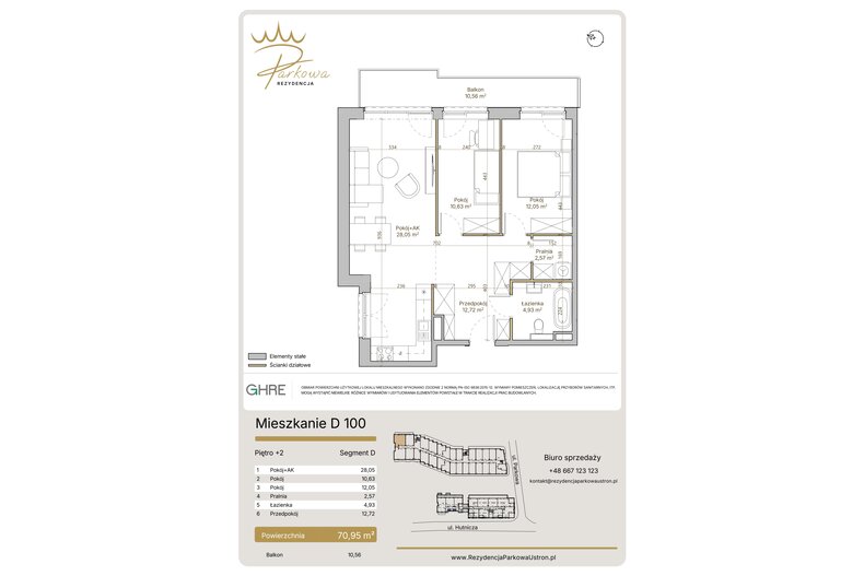 Apartament wakacyjny 70,95 m², piętro 2, oferta nr 1.D100