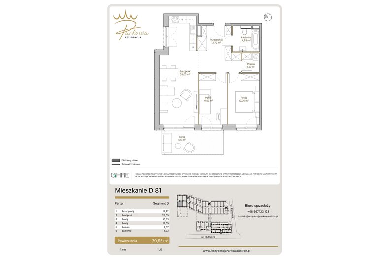 Apartament wakacyjny 70,95 m², parter, oferta nr 1.D81