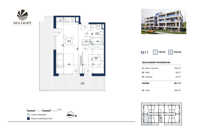 Apartament wakacyjny 39,70 m², piętro 1, oferta nr M11