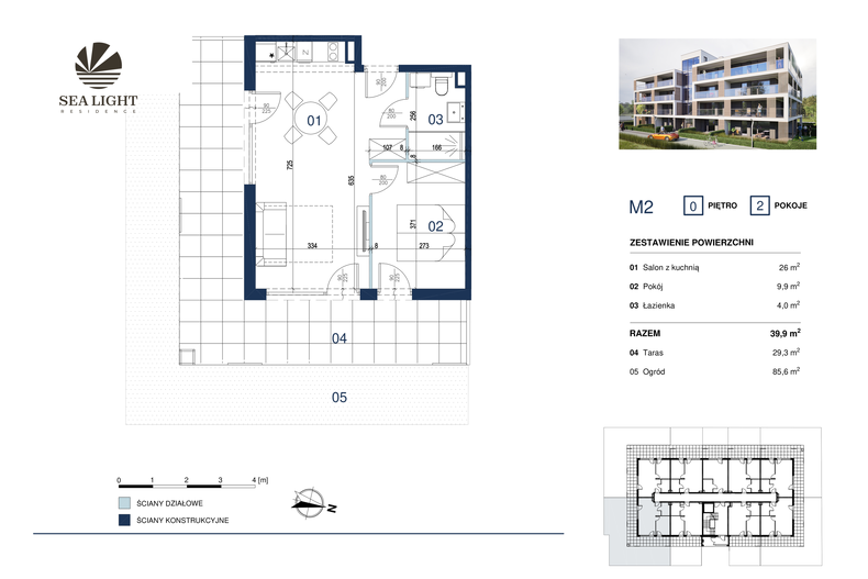Apartament wakacyjny 39,90 m², parter, oferta nr M2