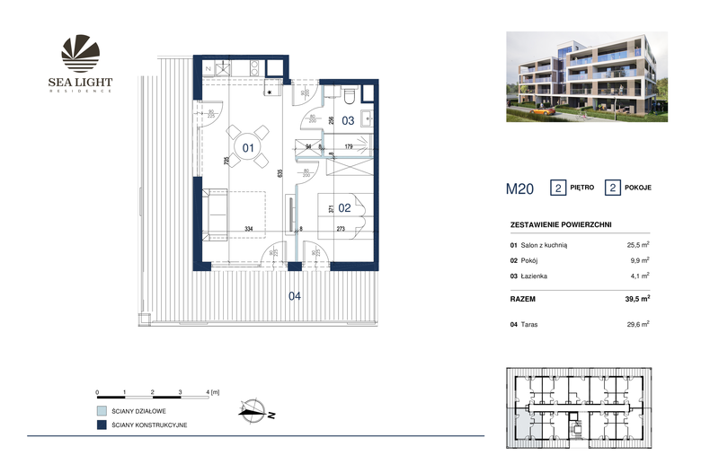 Apartament wakacyjny 39,50 m², piętro 2, oferta nr M20